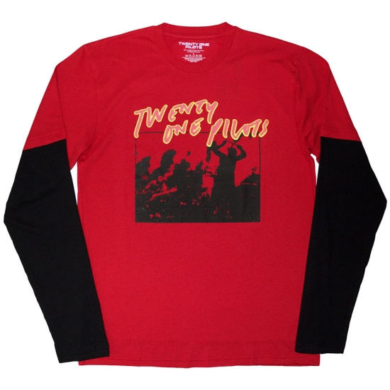 Twenty One Pilots - Live Scribble Uni Red/Bl Layered Longsleeve