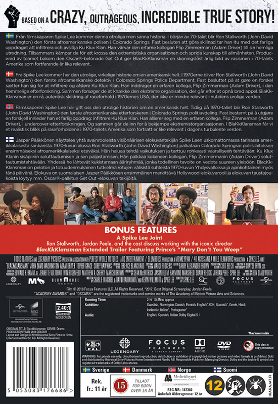 Movie - Blackkklansman Dvd S-T