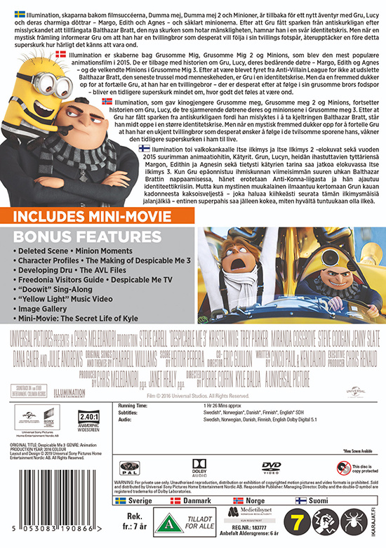 Movie - Despicable Me 3 Dvd S-T