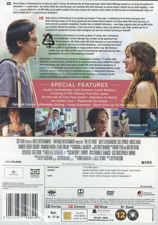 Movie - Five Feet Apart Dvd S-T