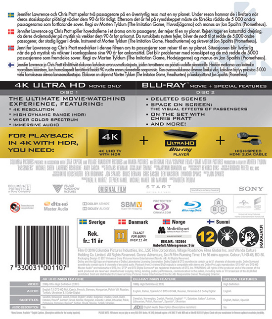 Movie - Passengers (Uhd+Bd) Uhd S-T