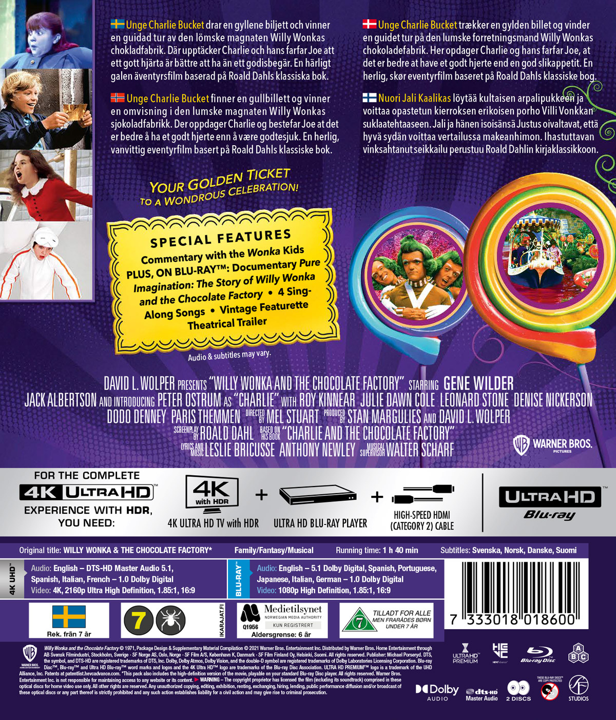 Movie - Willy Wonka & The Chocolate Factory 4K+B