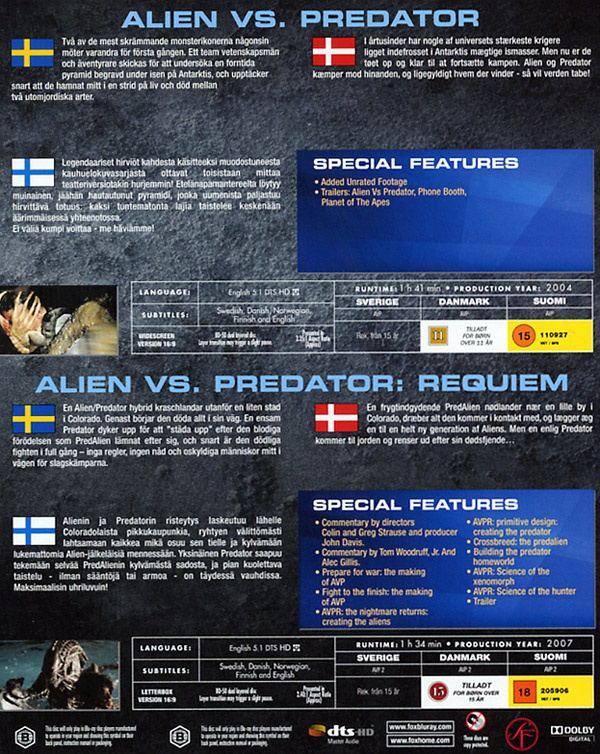 Movie - Alien Vs Predator 1-2 Bd