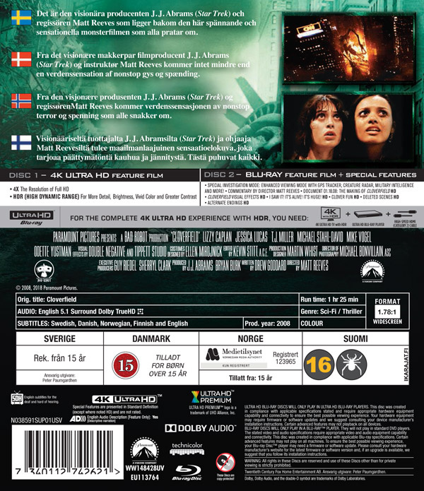 Movie - Cloverfield Uhd