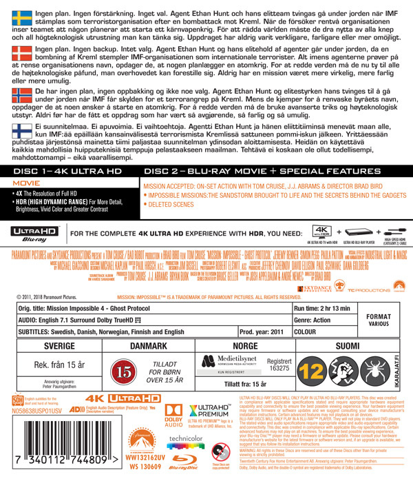 Movie - Mission: Impossible 4 Ghost Protocol Uhd