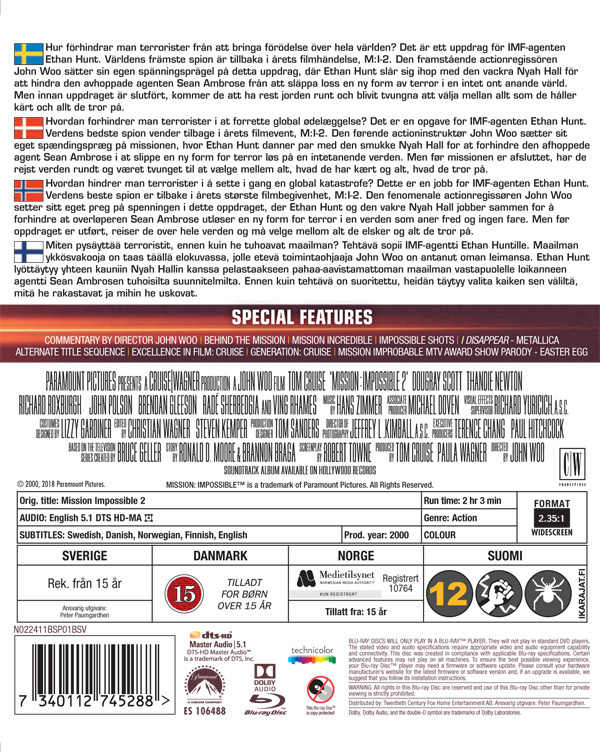 Movie - Mission: Impossible 2 (2018) Bd