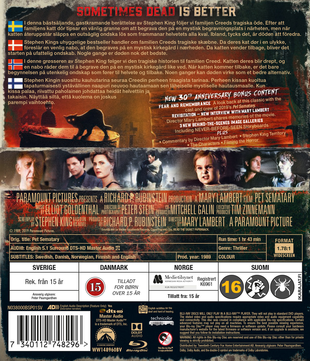 Movie - Pet Sematary (30Th Anniversary) Bd