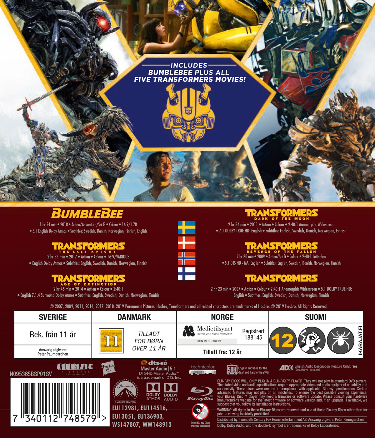 Movie - Transformers 1-5 & Bumblebee Bd