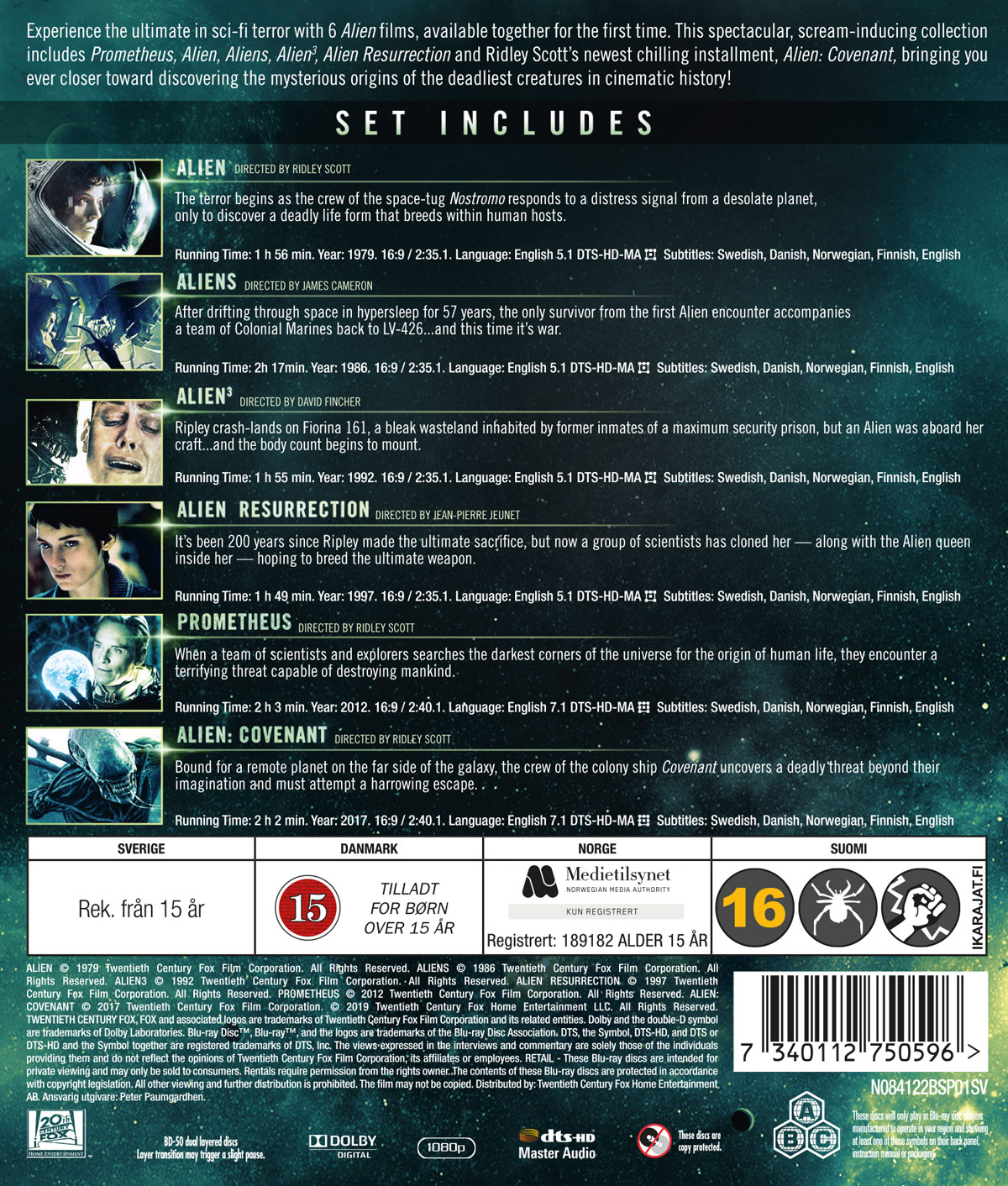 Movie - Alien 6-Movie Collection Bd