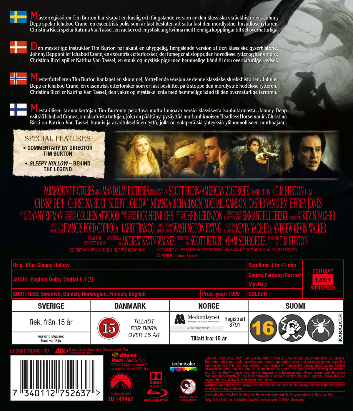 Movie - Sleepy Hollow Bd