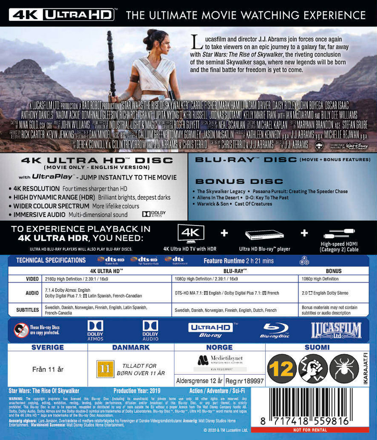 Movie - Star Wars The Rise Of Skywalker Uhd/Scan