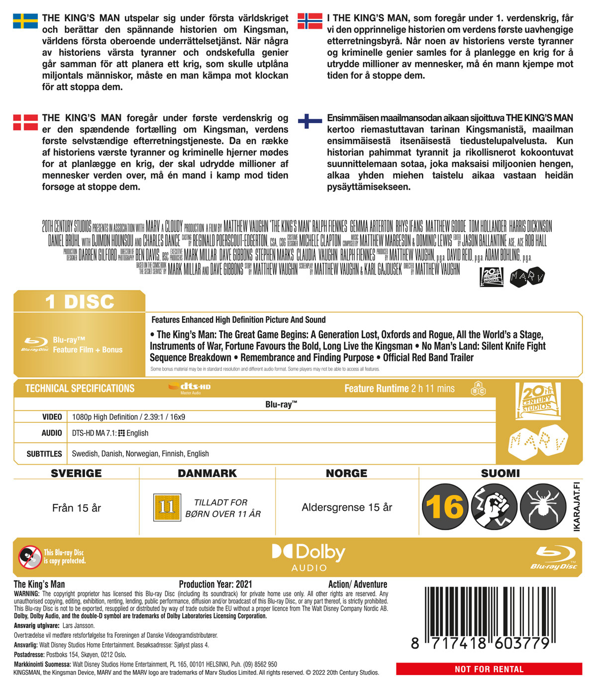 Movie - The King's Man (2021)-Bd