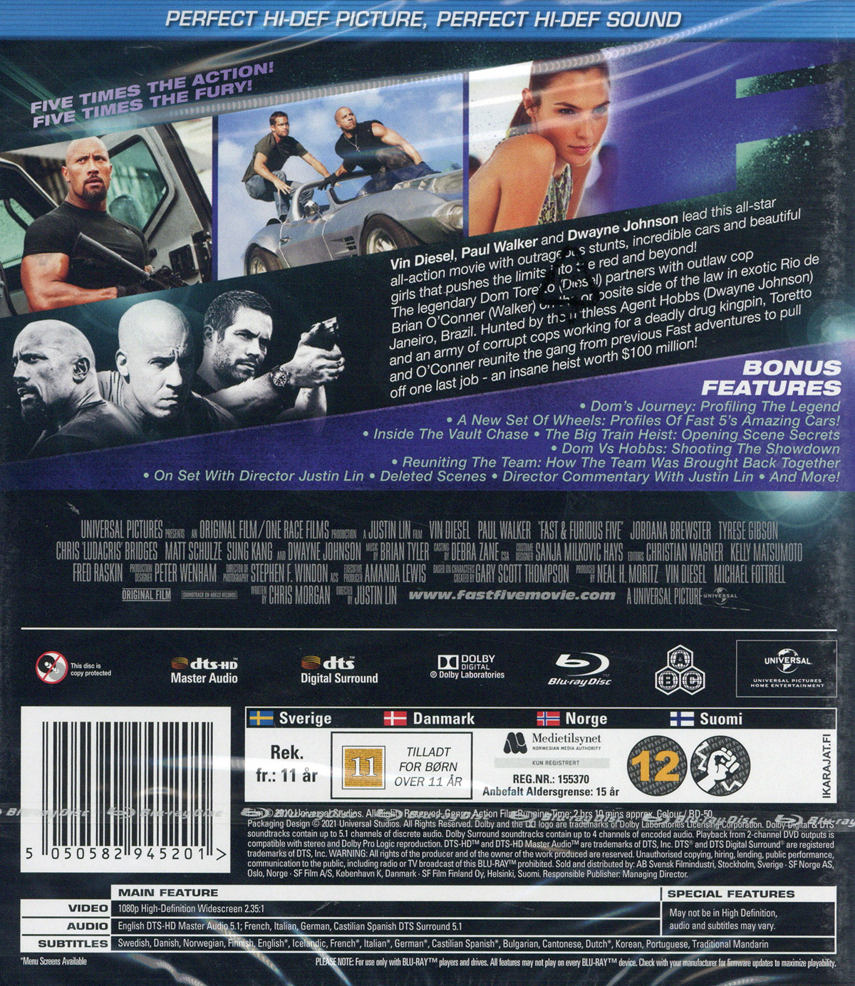 Movie - Fast & Furious 5 (Rwk 2013) Bd S-T