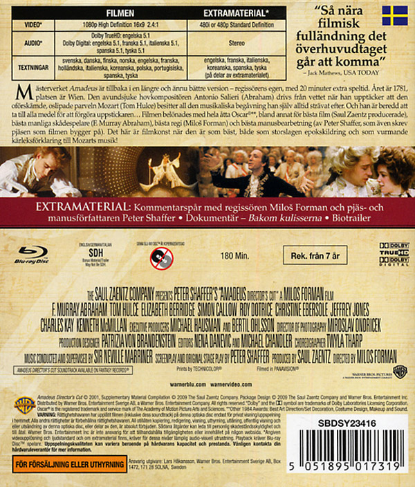 Movie - Amadeus Dir Cut (Bd/S/N)