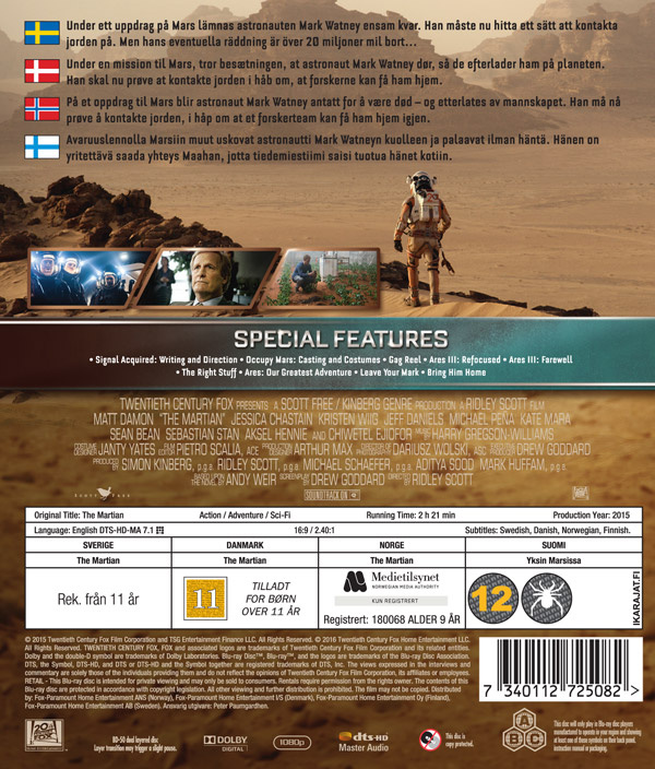 Movie - Martian, The Bd