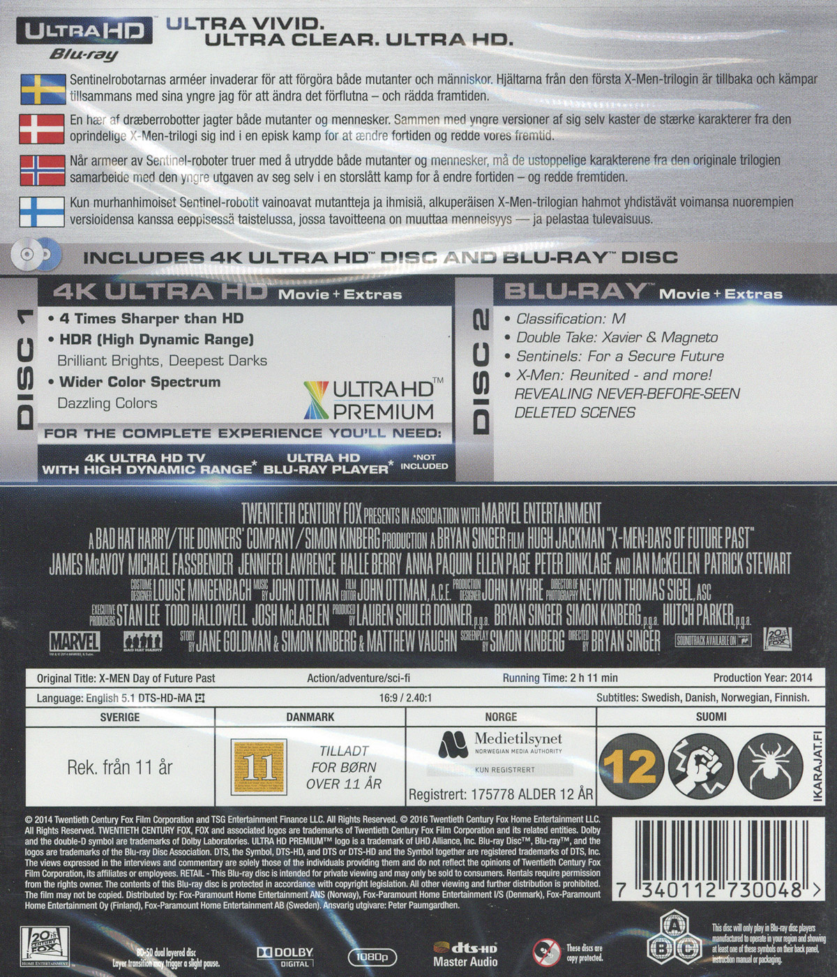 Movie - X-Men: Days Of Future Past Uhd