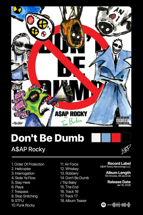 A$Ap Rocky - Don't be Dumb 91,5 x 61 cm