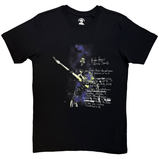 Jimi Hendrix - Purple Haze Lyrics Uni Bl T-Shirt