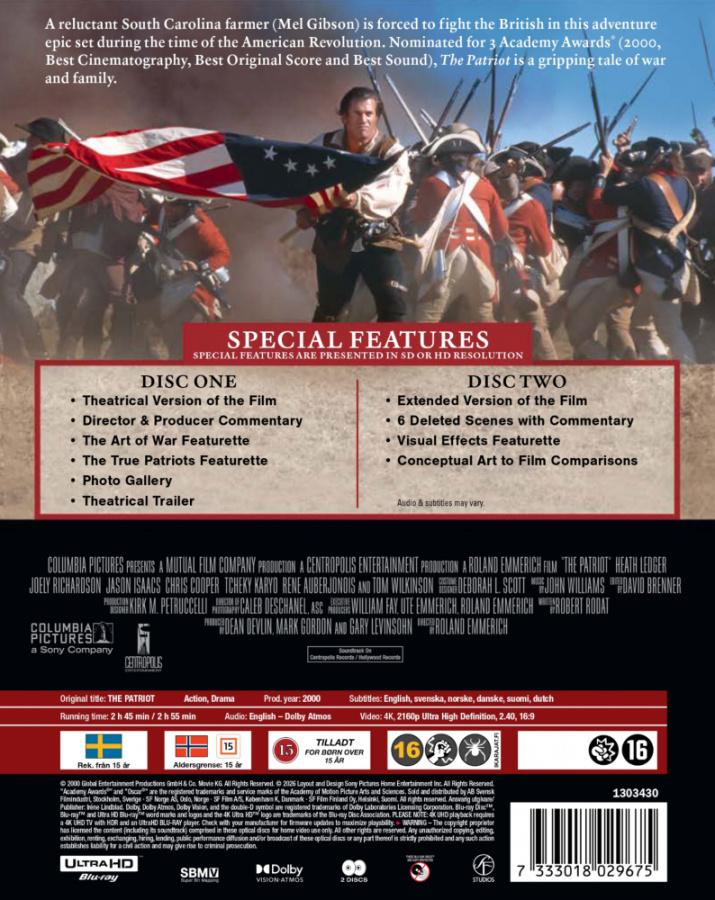 Movie - The Patriot (Steelbook 2-disc / 4K UHD)