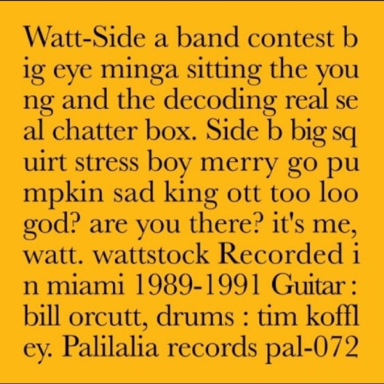 Watt - Recorded In Miami 1989-1991