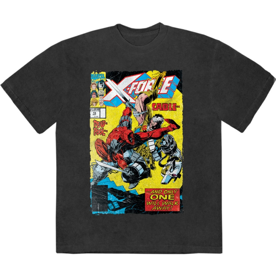 Marvel Comics - X-Force Cable & Deadpool Stone Wash Uni Bl T-Shirt