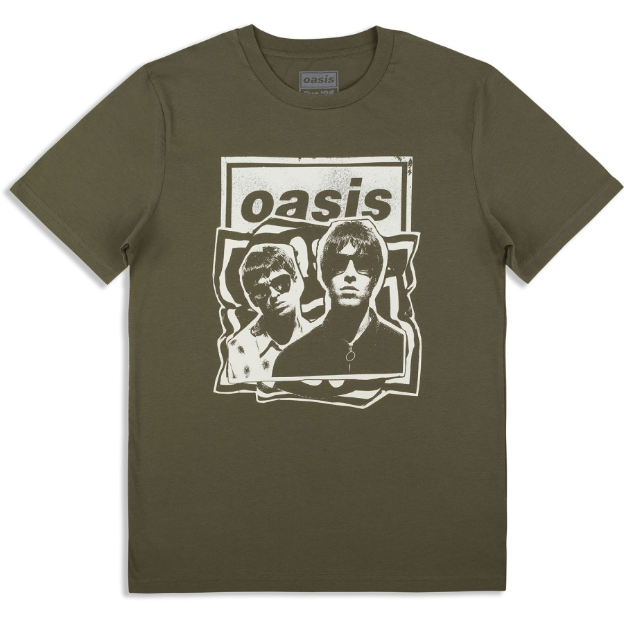 Oasis - Paper Cut Out Photo Khaki T-Shirt