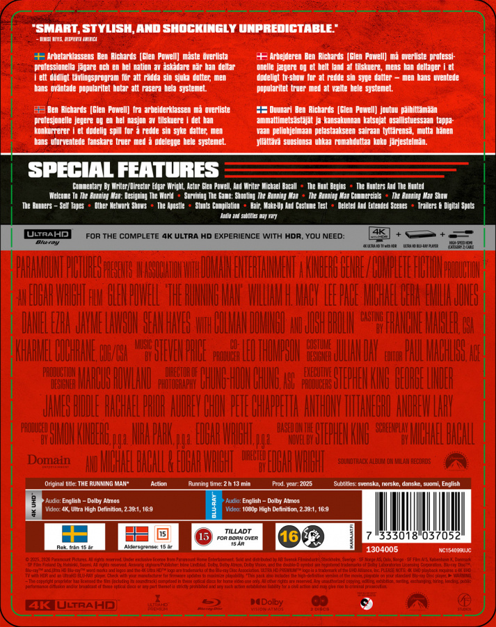 Movie - The Running Man (2025) (Steelbook 2-Disc / 4K UHD + Blu-ray)