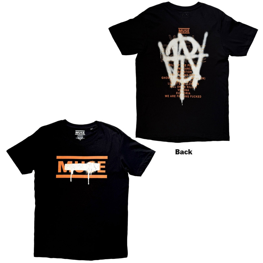Muse - Grafitti Tracklist Uni Bl T-Shirt