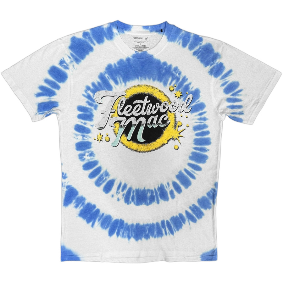 Fleetwood Mac - Logo Spiral Uni Wht Dipdye T-Shirt