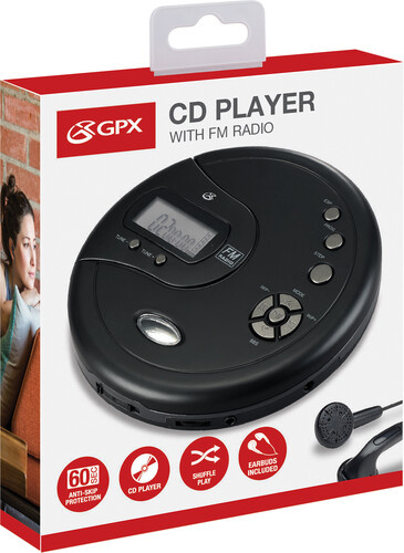 CD-Spelare - Gpx Pc332b Portable Cd Player With 60 Second Anti-Skip Fm Radio (Black)