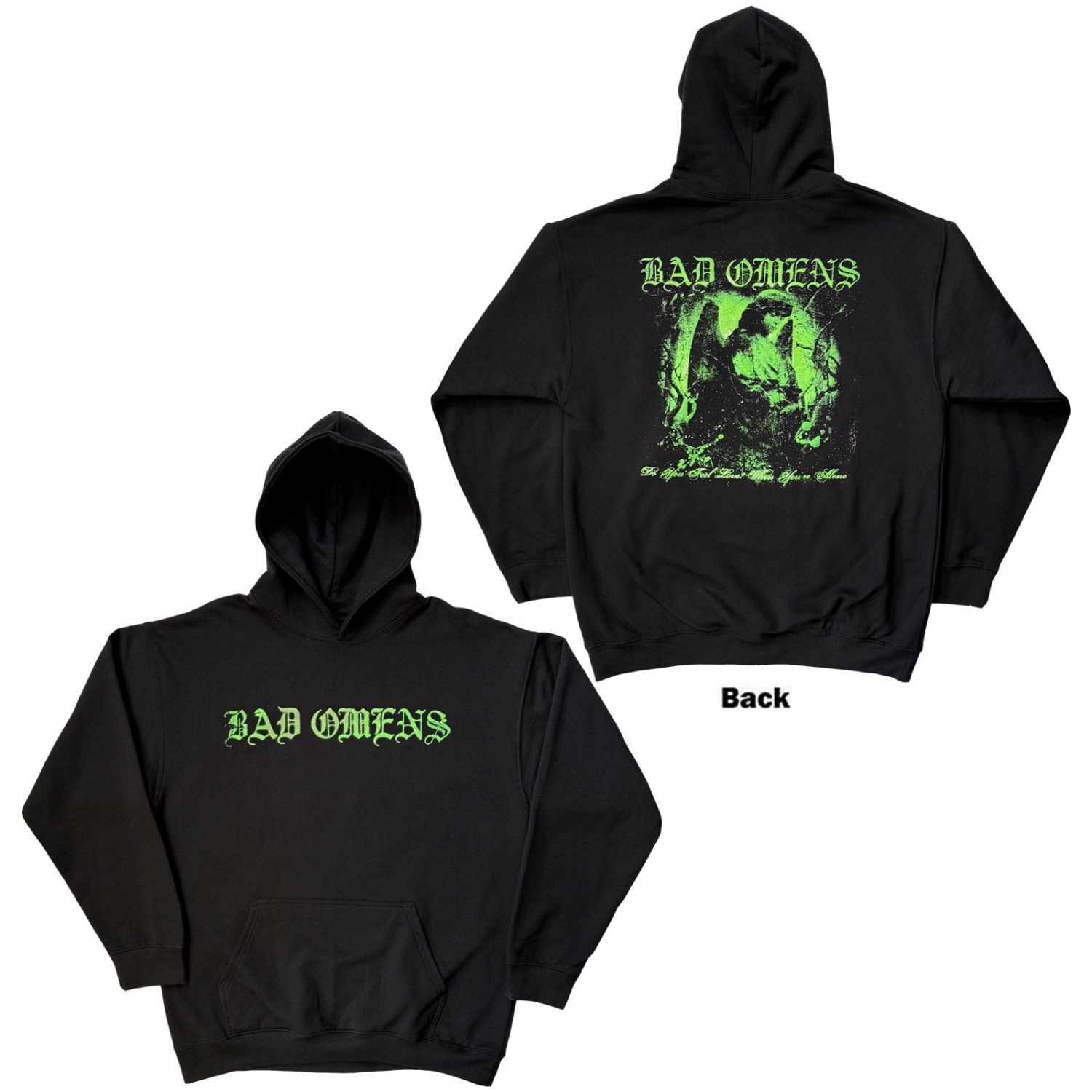 Bad Omens - Green Angel Uni Bl Hoodie