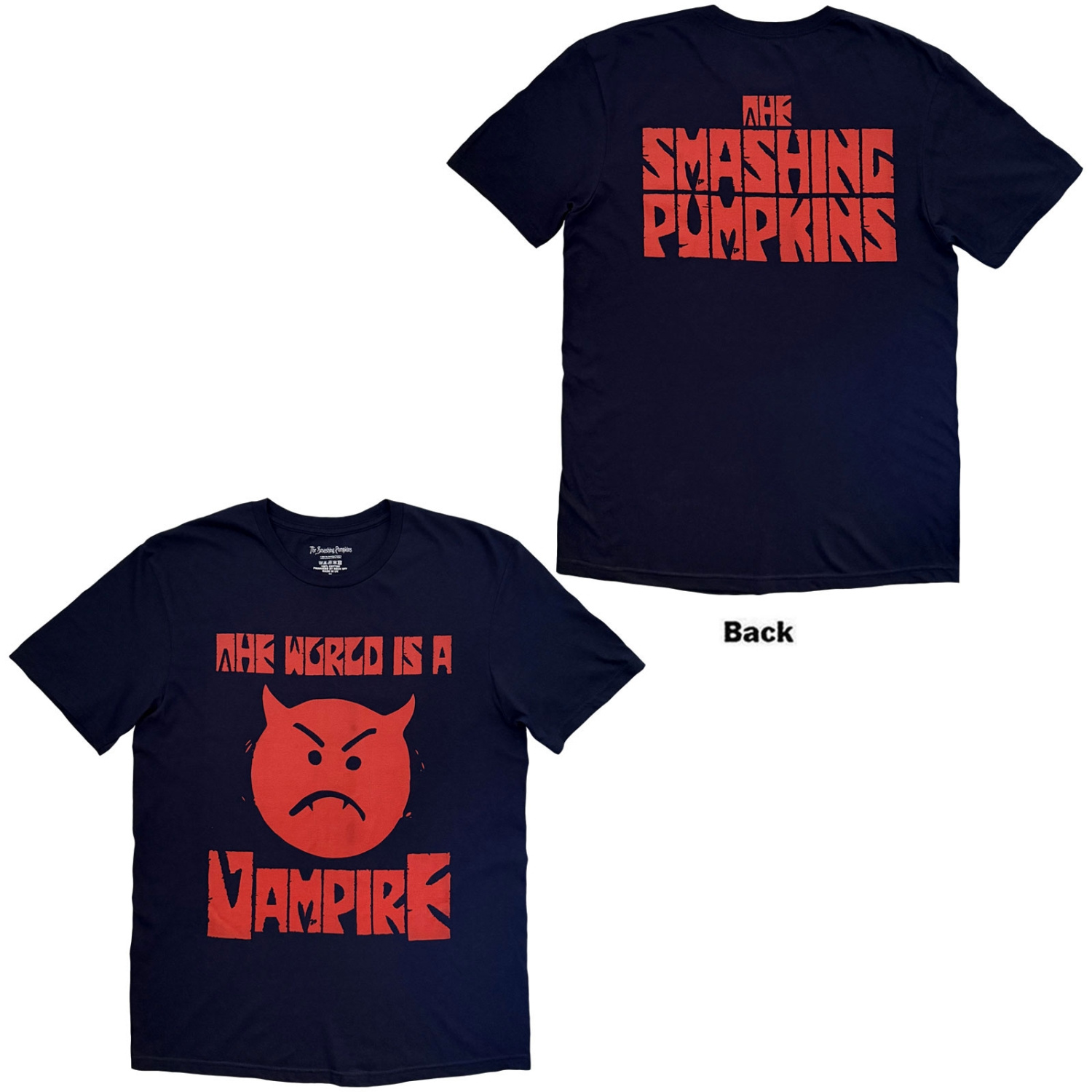 The Smashing Pumpkins - Red Face Vampire Uni Navy T-Shirt