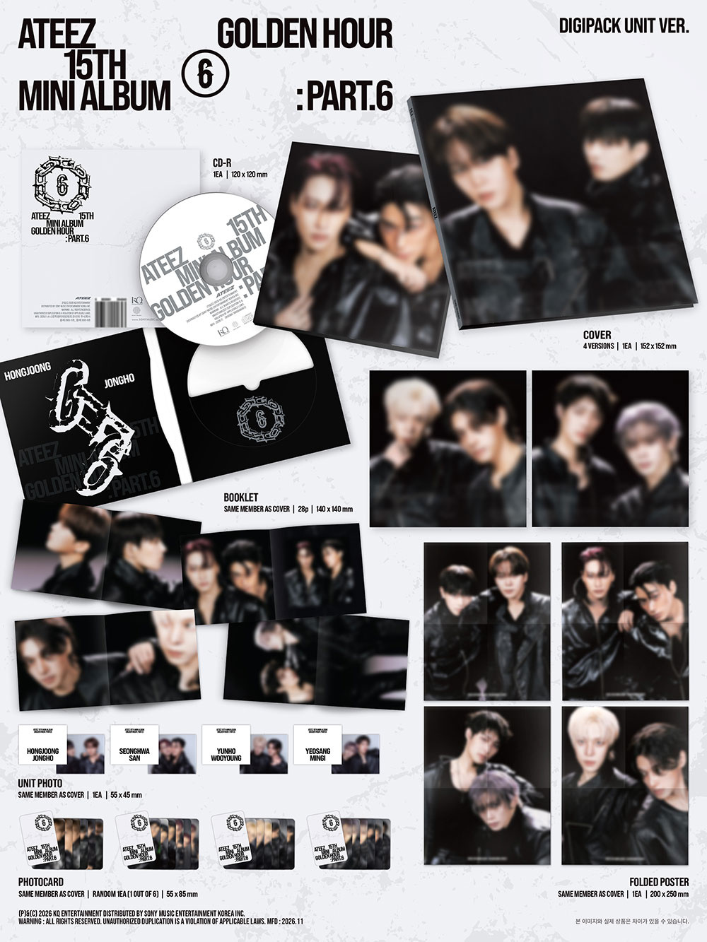 Ateez - Golden Hour : Part.6 (Digipack Unit Ver.) (Random Ver.) + Apple