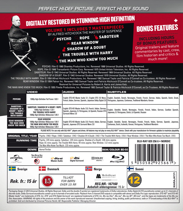 Movie - Alfred Hitchcock Collection 1 Bd S-T