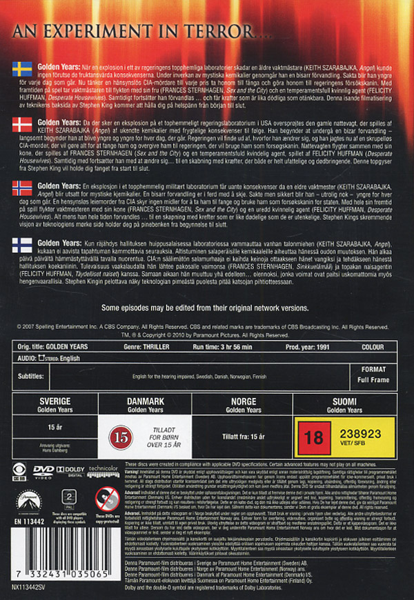 Movie - Stephen King's Golden Years Dvd